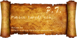 Pabics Tarzícia névjegykártya